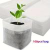 100pcs Plant Grow Bags Non-woven Fabric Nursery Crop Seedling Bags Supplies Biodegradable for Flower Vegetable Grow