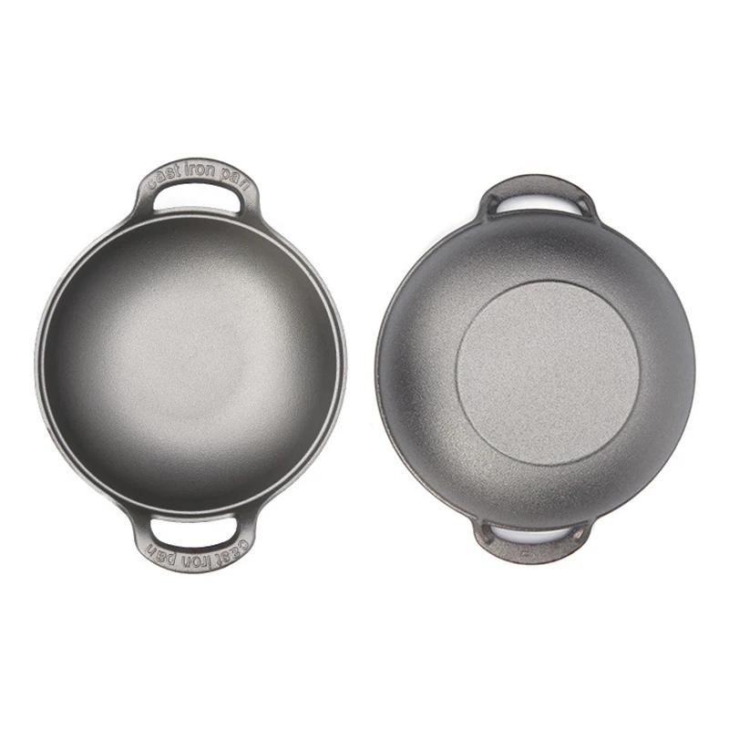 Чугунок старого образца Без покрытия Фритюрница Кастрюля для тушения Сковорода Сковорода с антипригарным покрытием С плоским дном Индукционная плита газовая универсальная Котел вок сковорода