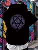 Casual Graphic Hoodie with Rose Ring & Floral Design - Black Pullover with Front Pocket