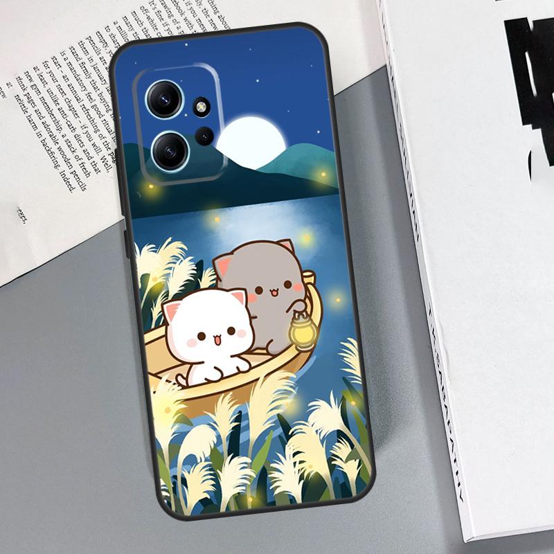 Мультяшный чехол Персиковый Кот Моти для Xiaomi Redmi Note 11 Pro Note 12 8 9 10 Pro 12S 10S 11S 9S Redmi 12C 9C 10C Capa