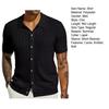 Мужская рубашка с лацканами, однобортный сплошной цвет, тонкий мягкий кардиган с короткими рукавами, ажурный вязаный