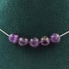 Stones and Minerals. Necklace 5 Amethyst Beads 8 Mm. Stainless Steel Chain Necklace Women Men. Customizable Size.