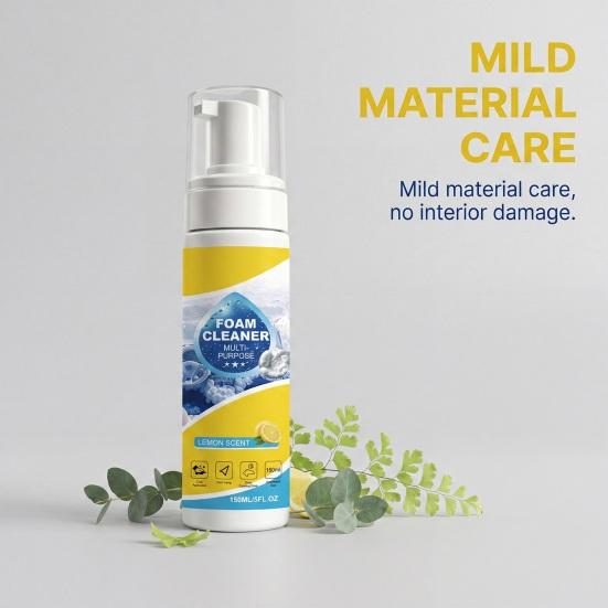 Foam Cleaner for Car Interior, Multi-Purpose Auto Leather Seat Care Kit, Effective Stain Remover with Fresh Scent