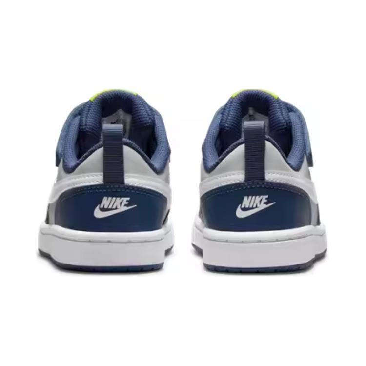 Nike Кроссовки для скейтбординга Court Borough, нескользящие, износостойкие, низкие, детские, сине-серые, для дошкольников, BQ5451-016