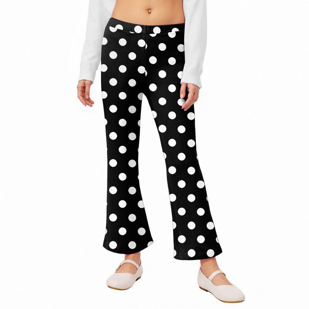 Girls' Flared Leggings - Printed Bell Bottom Pants