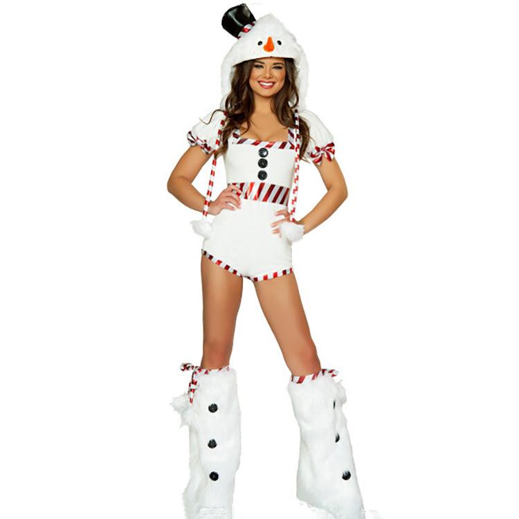 Cosplay Christmas clothing, snowman clothing, Christmas snowman onesie, foot cover, Christmas clothing, sexy Christmas clothing