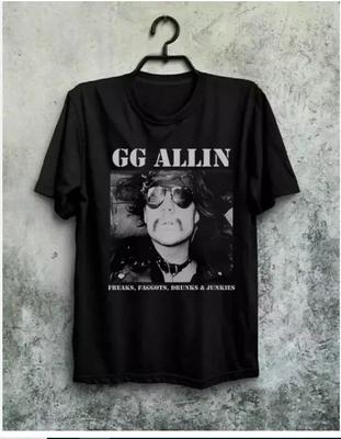 Gg Allin Freaks Faggots Drunks and Junkies Shirt Black Unisex All Size Shirt Unisex T-Shirt