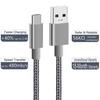 Кабель USB Type-C, (лот из 2 2М), (темно-серый), нейлоновый плетеный кабель для быстрой зарядки Кабель USB A - USB C для Samsung