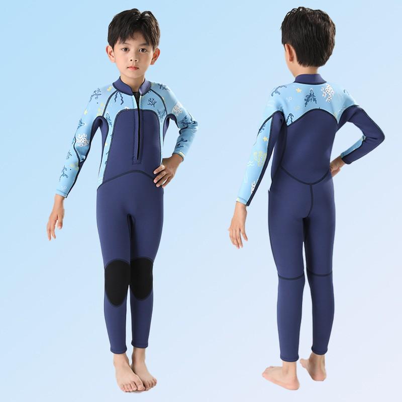 3mm Kids Full Wetsuit Diving Swimming Surfing Warm Thermal Neoprene Long Sleeve One-Piece Suit Children