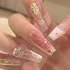 Hello Kitty Cartoon Handmade Press-On Nails - Cute, Long, and Popular Nail Art