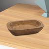 1Pc Solid Wooden Dough Bowl Candle Tray Rustic Decorative Carving Bread Bowl for Home Tabletop Decor Rectangular Kitchen Counter