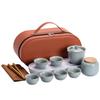 Celadon Ge Kiln Opening Film Can Raise Outdoor Portable Travel Tea Set, One Pot of Three Cups of Kuaike Tea Cup Gifts