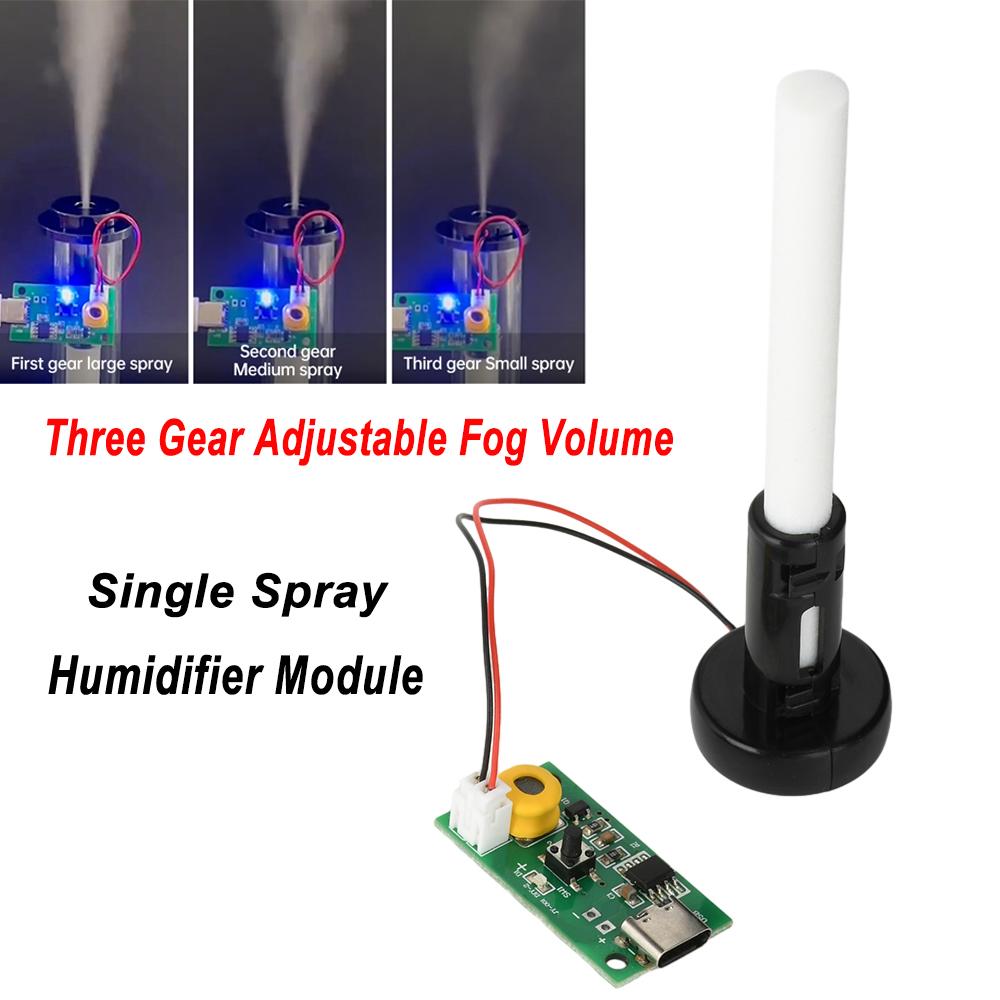 DC5V Type C Three Gear Adjustable Fog Volume Single Spray Humidifier Module Ultrasonic Atomization Control Board 108KHZ±2KHZ