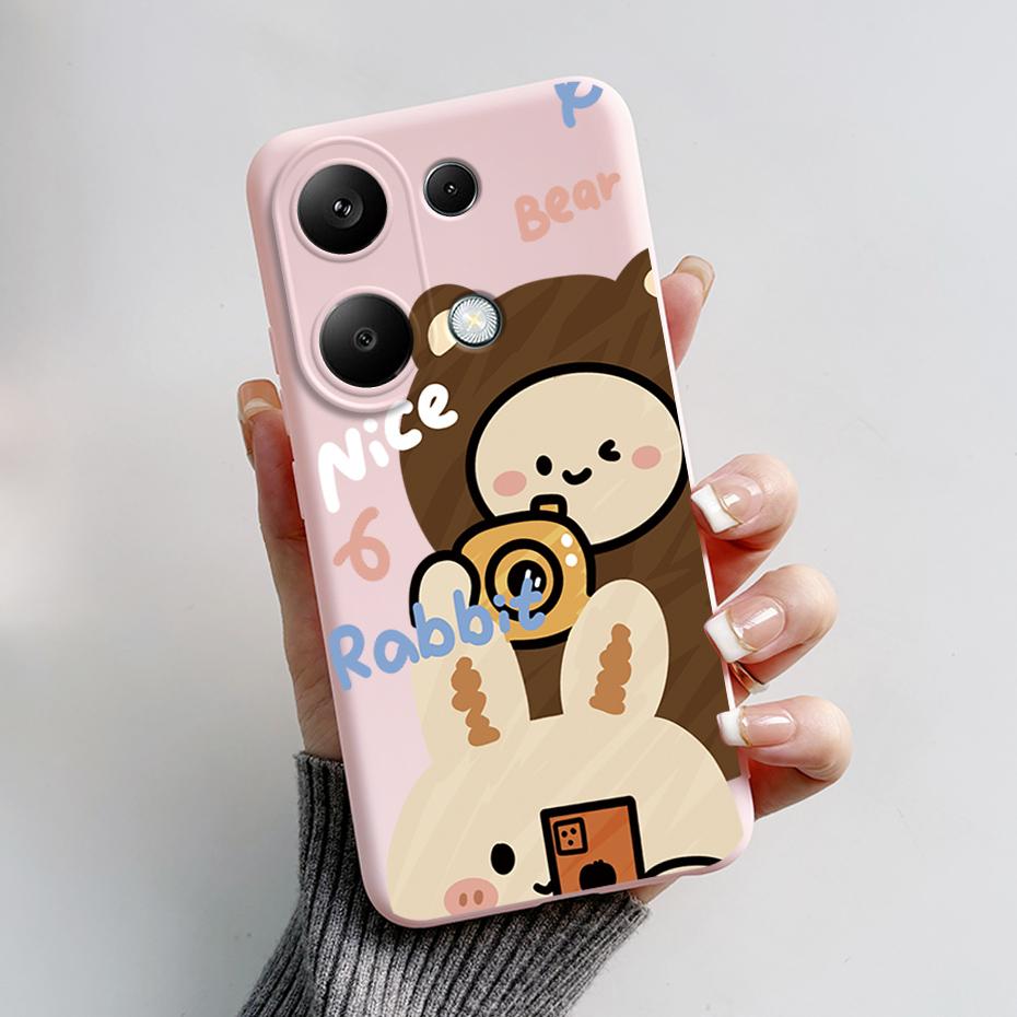 Чехол для Xiaomi Poco M6 Pro Мягкий силикон Милый Кот Панда Ударопрочный Чехол для Poco M6 Pro 4G ТПУ Чехол-Фонда Оболочка M6Pro 6.67''