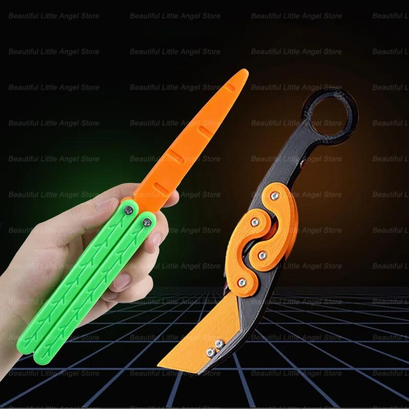 Новый 3D печатный гравитационный коготь-нож, игрушка для снятия стресса, бабочка, Непоседа, захват для рук, сенсорная игрушка, складной нож-коготь, редис для подарка