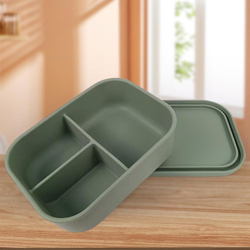 Rectangular Silicone Lunch Box Microwavable Picnic box Durable Food Container Student