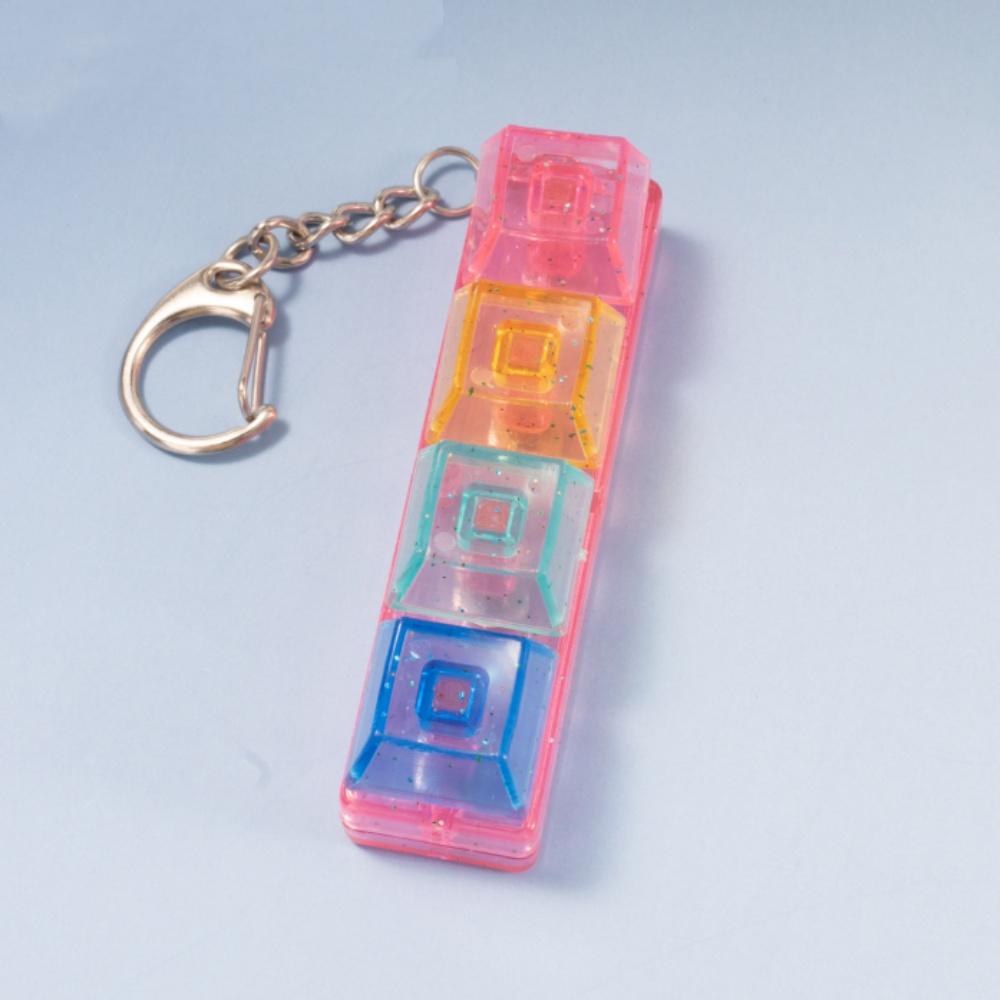 Cute 1 Buttons Keyboard Fidget Keychain Keyboard Clicker Mechanical Keyboard Keyring Stress Relief Toys Gift For Girlfriend