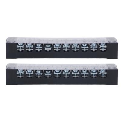 2 шт. Клеммная колодка Утолщенный латунный контактор Фиксированная Клеммная колодка для большого тока 15А 600В 10 позиций