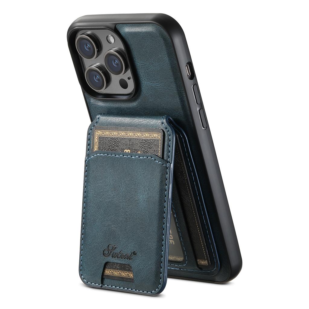 SUTENI Compatible Wireless Charging Phone Case Card Holder Leather Magnetic Wallet for IPhone 12 13 14 15 16 Plus 17 ProMax