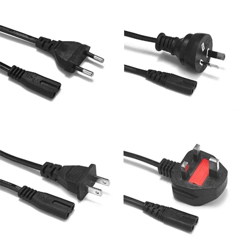 Кабель питания переменного тока 2pin IEC C7 Figure 8 Cable 1.5m EU AU UK US Power Plug для Dell LG Asus Samsung Notebook TV Printer Xbox One X PS4