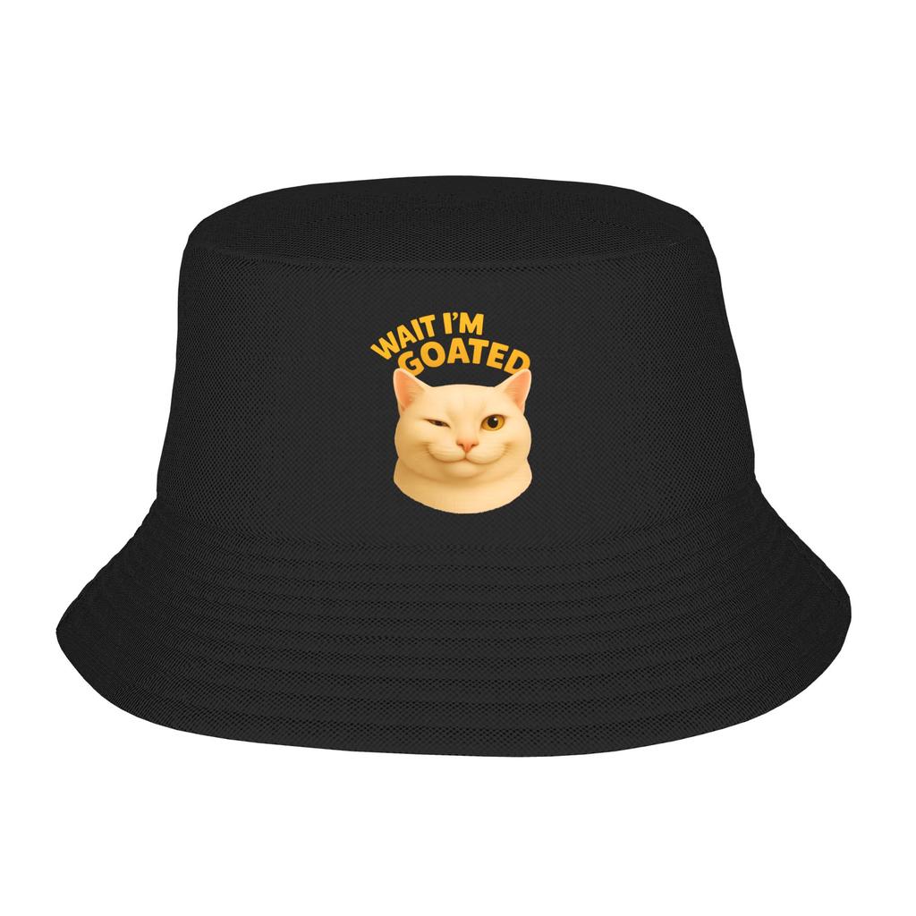 Vacation Headwear Wait IM Goated Funny Meme Outfits Bucket Hat Harajuku Unisex Sun Bob Hat