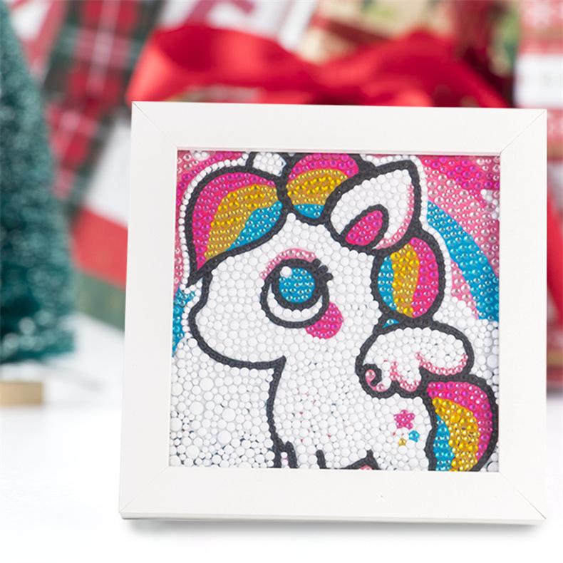 Kids Full Drill 5D Diamond Painting Kit, Cartoon Animal Handmade Diy Diamond Paste Decor Art
