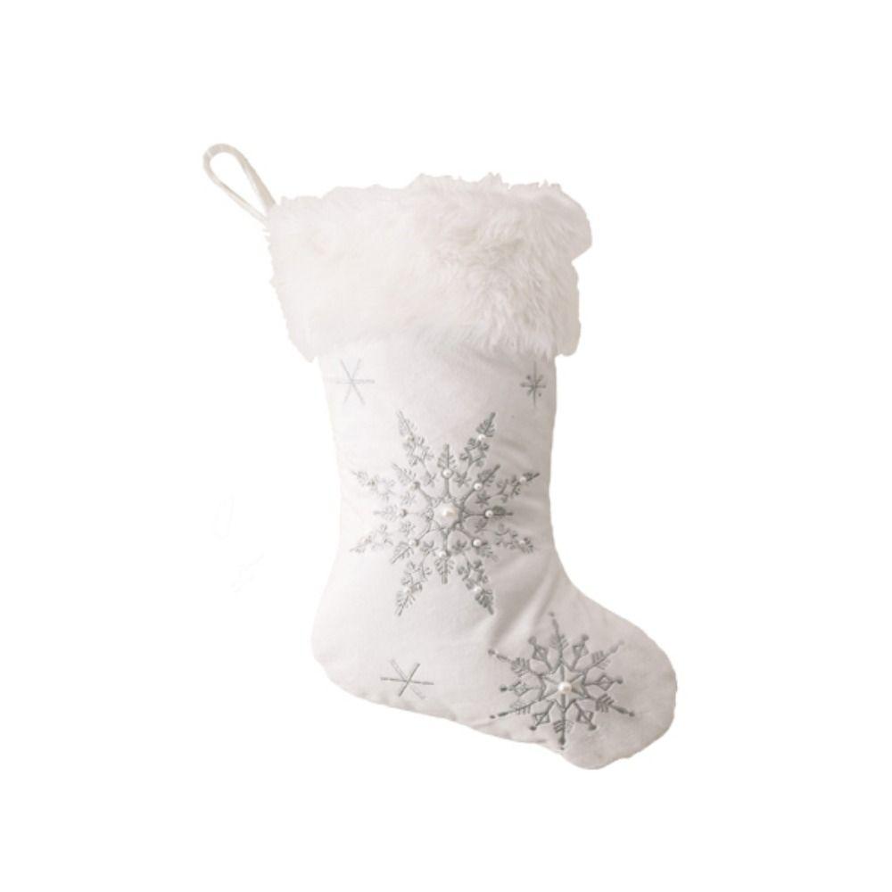Вышивка Снежинка Рождественский Подарок Носки с Пайетками Рождественская Елка Подвесное Украшение Детям