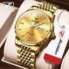 JINSHIDUN Brand Watches Business Diamond Face Double Calendar Mechanical Watch Waterproof Business Men's Watch Men's Watch