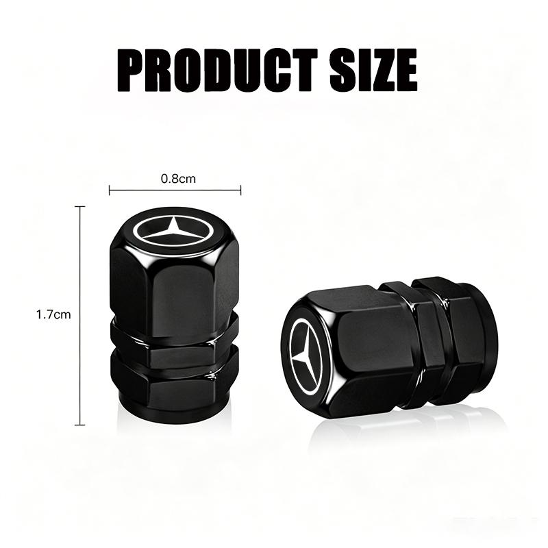 4Pcs Car Wheel Tire Valve Stem Cover Dustproof Cap For Mercedes Benz W210 W176 AMG CLS CLE CLA GLA GLB GLS Class A GLE W222 E300 MX9