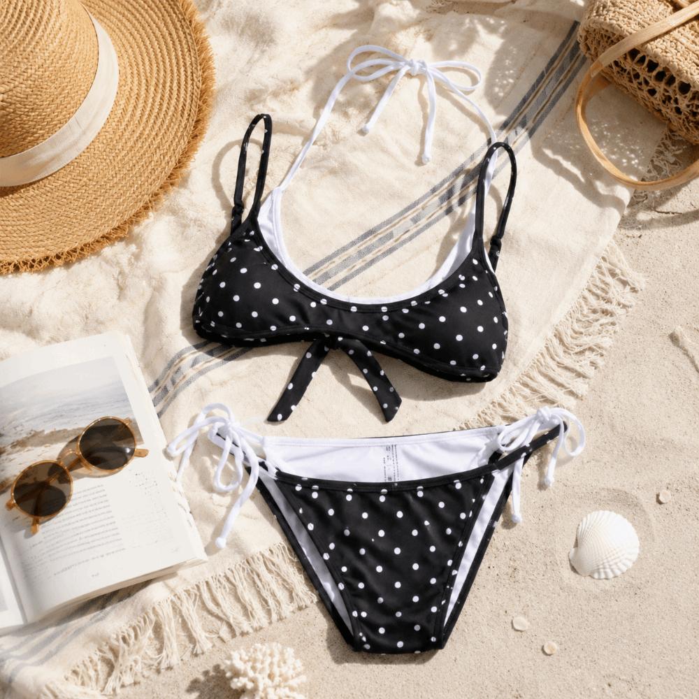 Deep V Ladies' Swimwear Low Waist Women Swimsuits New Halter Bikini Set Vacation