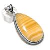 Yellow Calcite Gemstone Handmade 925 Sterling Silver Jewelry Pendant 2.56" j4H90