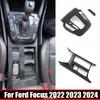 LHD For Ford Focus   2024  ABS CarbonFiber Center Console gear shift panle Water Cup Holder Cover Sticker Accessories