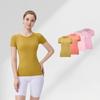 Женский короткий топ для йоги LULU 1.0 с коротким рукавом, быстросохнущий