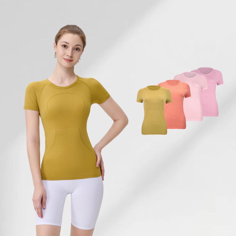Женский короткий топ для йоги LULU 1.0 с коротким рукавом, быстросохнущий