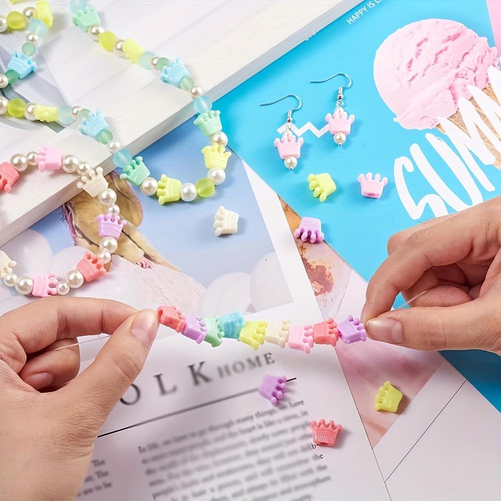 40/80g acrylic macaron crown shaped scattered bead jewelry DIY bracelet necklace earrings keychain anklet pendant