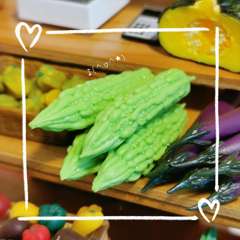 1шт 1:12 Миниатюрных Овощей Кукольного Домика Пищевая Смола Мини Горькая Дыня Баклажан Люффа Игрушки Для Супермаркета Кухонная Модель Декор Игрушки