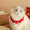 Chinese-style New Year Knitted Pet Collar Adjustable Length Pet Bib Festive Cat Tie  for Cats Puppy