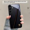 Элегантные буквы 'S M R' Для Samsung Galaxy S20 S21 S22 S23 Plus S24 FE S25 Ultra S26 Edge S25+ S20+ S22+ Черный стеклянный чехол для телефона