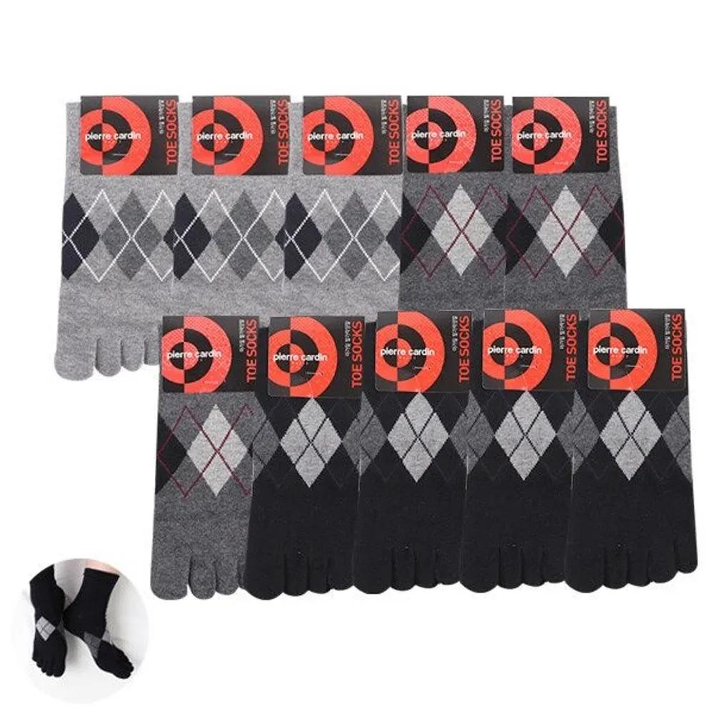 Pierre Cardin Men's Fashion Toe Socks 10 Pairs Argyle Ankle Socks
