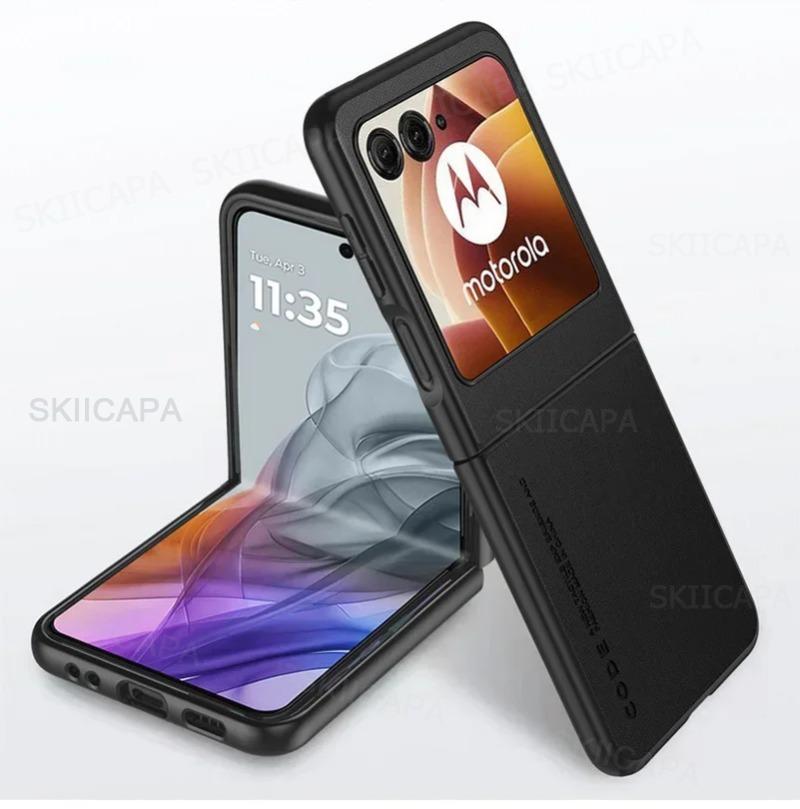 Чехол из гладкой кожи для телефона Motorola Razr Ultra 2025 Razr + 2024 Razr 60 50 Ultra Матовый Противоударный Мягкий Рамка Бампер