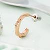 Earrings Surgical Stainless Steel Half Hoop Twist Message Pink 1 piece for one ear 4SPE007GO [White Clover]