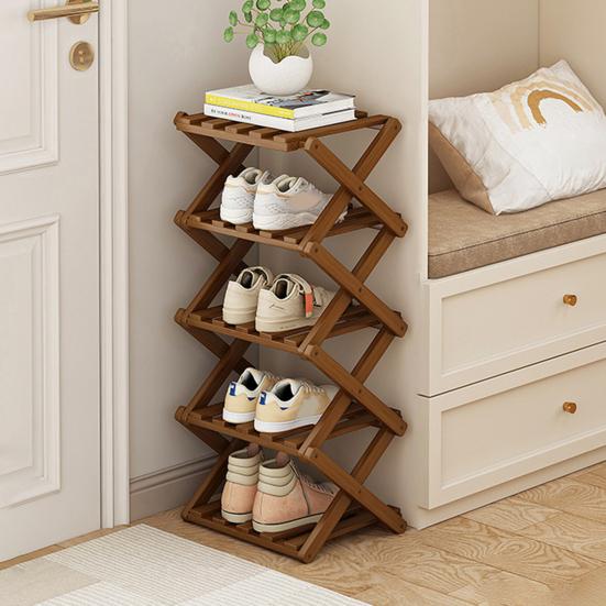 Экономящий место деревянный органайзер для обуви, складная полка для обуви, угловая, устойчивая конструкция, большой размер