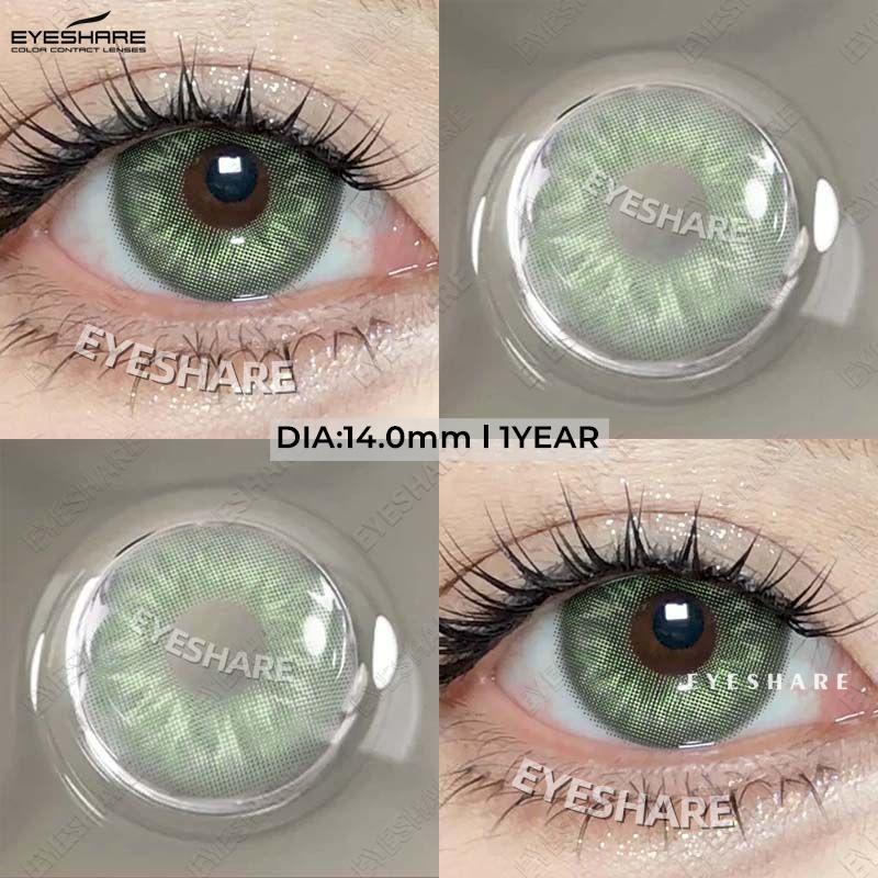 Eyeshare Новые цветные контактные линзы, сине-зеленые модные линзы для очков, черные натуральные косметические линзы, розовые кофейные нежные линзы, коричневые линзы, 1 пара