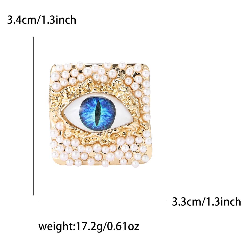 Дизайнерская брошь из сплава с квадратным жемчугом «Дьявольский глаз», креативная универсальная мужская и женская одежда, украшение для корсажа