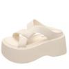 Fashion Summer Women Slippers Beach Flip-Flops Ladies Chunky Leather Shoes Wedge Heels Outside Sandals Woman High Platform Slippers 8CM
