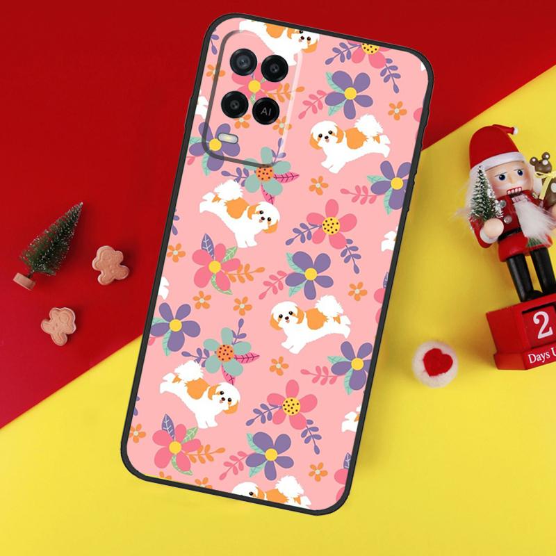 Cartoon Shih Tzu Dog Case For Oppo A94 A74 A54 A60 A40 A80 A16 A76 A96 A98 A58 A78 A18 A38 A57 A17 A15 A5 A6 Pro