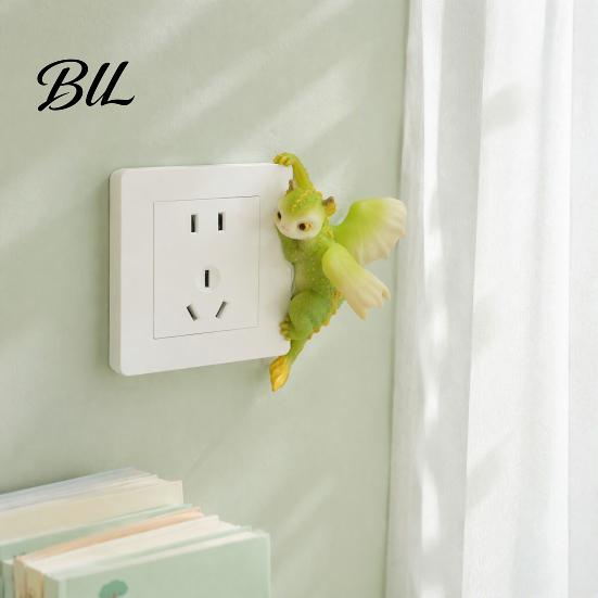 Kids Room Wall Art 3D Cute Baby Dinosaur Switch Sticker, Fantasy Decor, Decorative Outlet Plate Surround Socket Panel Decal, Indoor for Bedroom Living