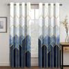 3D Cheap Modern Black and White Classic Gradient Marble 2 Pieces Thin Shading Window Curtain for Living Room Bedroom Decor Hook