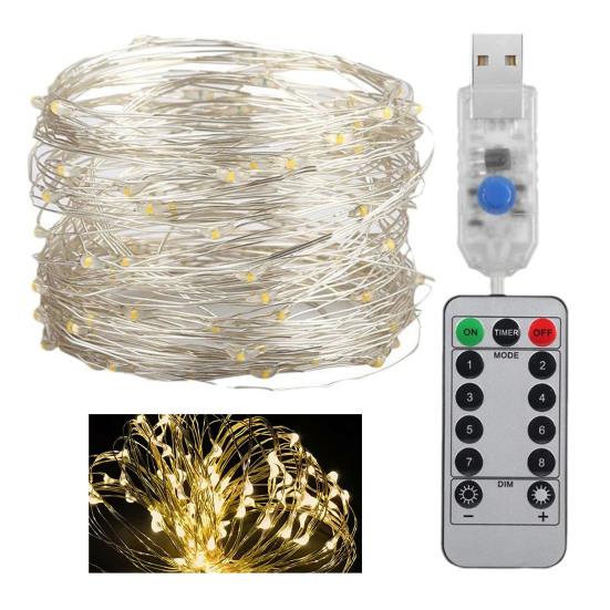 Медный провод USB светодиодный гирляндный светильник с дистанционным управлением водонепроницаемый гибкий сказочный свет декоративная лампа украшение вечеринки