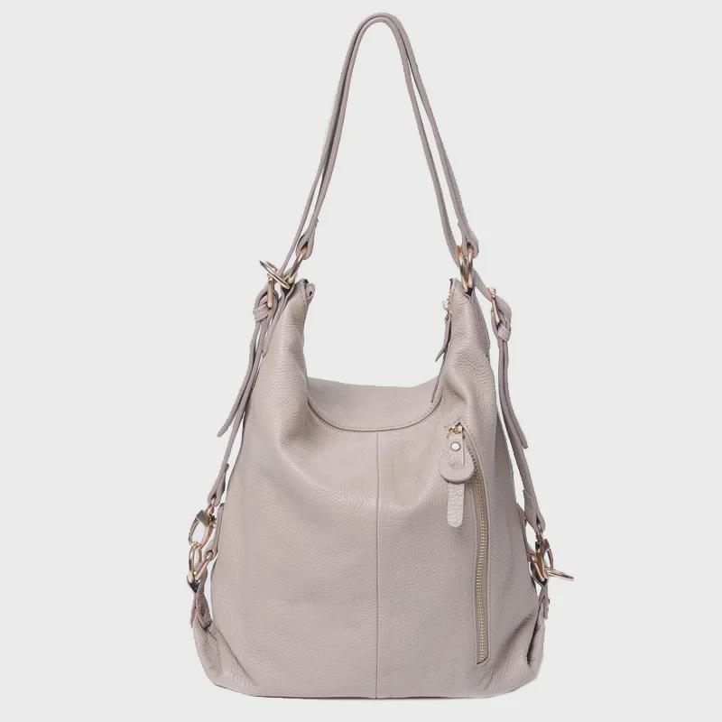 Женский ретро-рюкзак из натуральной кожи - 2025 г., корейский стиль, одно плечо, большая вместимость, первый слой из коровьей кожи